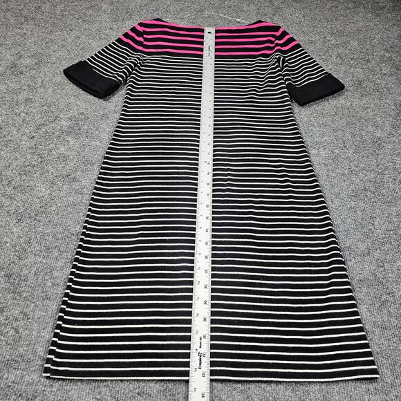 Karen Scott Sport Sweater Dress Womens Size XS Black Pink White 100% Cotton - Picture 3 of 7